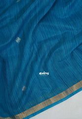 Dark Blue - 120 Count Premium Linen Saree Tissue Border with Contrast Pallu and Blouse - Perfect for Small Functions | Casual Wear