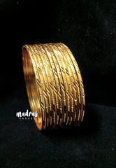 Premium 1 Gram Gold Polish Traditional Bangle with Unique Design (Set of 12)