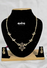 Premium 1 Gram Gold polish AD Stone Trendy Style Hasli Necklace with Earrings