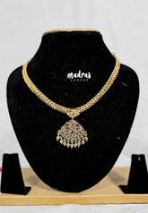 Premium 1 Gram Gold polish AD Stone Trendy New Design Attigai with White and Pink Stone