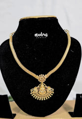 Premium 1 Gram Gold polish AD Stone Trendy New Design Attigai Peacock with Lakshmi Pendant