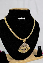 Premium 1 Gram Gold polish AD Stone Trendy New Design Attigai with White Stone