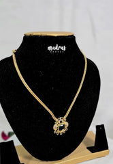 Premium 1 Gram Gold polish AD Stone Trendy New Design Short Necklace with Peacock with Emerald Green Stone