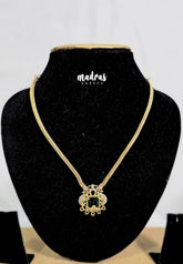 Premium 1 Gram Gold polish AD Stone Trendy New Design Short Necklace with Peacock with Emerald Green Stone