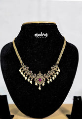 Premium 1 Gram Gold polish AD Stone Trendy New Style Peacock Design Choker