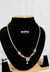 Premium 1 Gram Gold polish AD Stone Trendy New Style Pendant Necklace Design 2