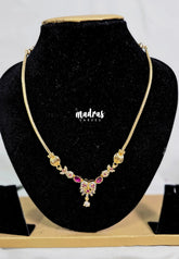 Premium 1 Gram Gold polish AD Stone Trendy New Style Pendant Necklace Design 2