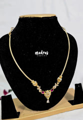 Premium 1 Gram Gold polish AD Stone Trendy New Style Pendant Necklace Design 1