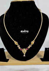 Premium 1 Gram Gold polish AD Stone Trendy New Style Pendant Necklace Design 1