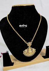 Premium 1 Gram Gold polish AD Stone Trendy Lakshmi Pendant Chain