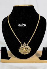 Premium 1 Gram Gold polish AD Stone Trendy Lakshmi Pendant Chain
