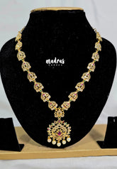 Premium 1 Gram Gold polish AD Stone Trendy Design Necklace with Beads