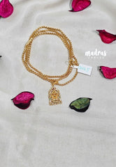 Premium 1 Gram Gold polish AD Stone Trendy Lakshmi Pendant Long Chain