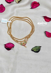 Premium 1 Gram Gold polish AD Stone Trendy Pendant with White,Pink and Green Stone Long Chain