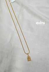 Premium 1 Gram Gold polish AD Stone Trendy Lakshmi Pendant Long Chain