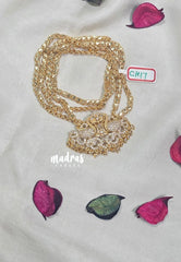Premium 1 Gram Gold polish AD Stone Trendy 30" Long Chain White Stone Peacock Pendtant