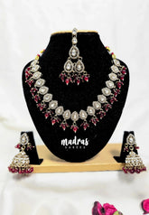 Antique White Kundan Indian Bridal Necklace Set Geet Sets