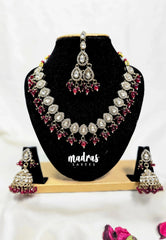 Antique White Kundan Indian Bridal Necklace Set Geet Sets