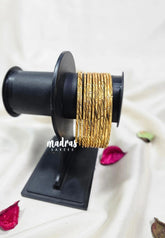 Premium 1 Gram Gold Polish Traditional Bangle with Unique Design (Set of 12)