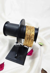 Premium 1 Gram Gold Polish Traditional Bangle with Trendy Design (Set of 12)