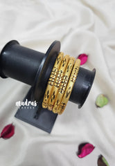 Premium 1 Gram Gold Polish Traditional Bangle with New Design (Set of 4)