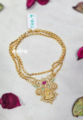 Premium 1 Gram Gold polish Tendy Lakshmi Pendant Long Chain