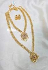 Premium 1 Gram Gold polish AD Stone Trendy Design Haram Set with Earrings