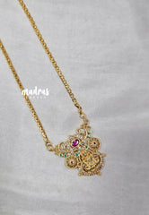 Premium 1 Gram Gold polish Tendy Lakshmi Pendant Long Chain