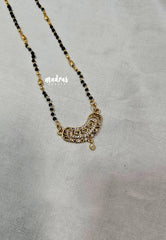 Premium 1 Gram Gold polish Trendy Mangalsutra with Black Beads Pendant Chain