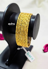 Premium 1 Gram Gold Polish Traditional Bangle with New Trendy Design Size 2.6 (Set of 8)
