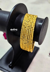 Premium 1 Gram Gold Polish Traditional Bangle with New Trendy Design Size 2.6 (Set of 8)