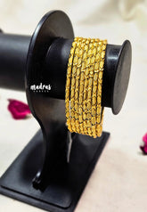 Premium 1 Gram Gold Polish Traditional Bangle with New Trendy Design Size 2.6 (Set of 8)