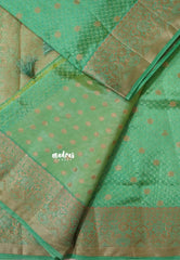 Dual Shade Pista Green - Raaga - Semi Tussar wtih full body 3D weaving