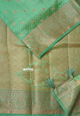 Dual Shade Pista Green - Raaga - Semi Tussar wtih full body 3D weaving
