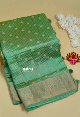 Dual Shade Pista Green - Raaga - Semi Tussar wtih full body 3D weaving