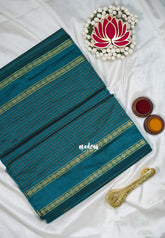 9 yards Gadwal silkcotton Teal Green