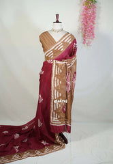Beet Pink - Ahimsa Silk with Bagru Handblock Saree | Best for Regular Wear | Casual Wear