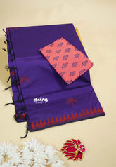 Violet - Ambigai polycotton with contrast blouse combo