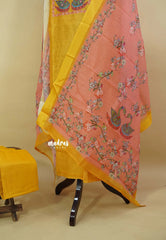 Amitha – Mango Yellow Chanderi silk salwar suit with digital printed dupatta cotton bottom