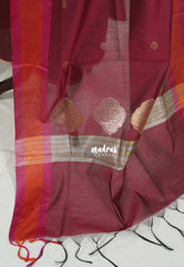 Amitha – Maroon - Semi Silk with Zari Weaving Salwar Set 3 pieces