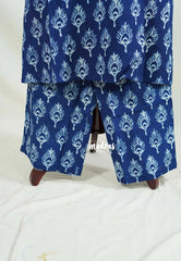 Indigo Blue - Aavani - Pre-washed Hand block Co-Ord Sleeveless Set Perfect for Office Wear | Casual Days | Everyday wear