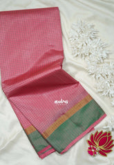 Lotus Pink - Arani Semi Silk Saree Muthukattam with Skirt Border - Best for Regular Wear | Temple Visit