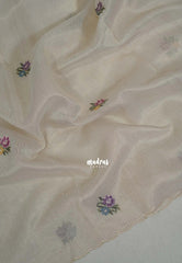 Taupe - Kushboo Soft Tissue Silk Artisan Crafted Petite Embroidery - Perfect for Night Funtions