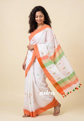 August 15 Special TRI COLOR NATIONAL FLAG Tassel khadi saree (Reversible)