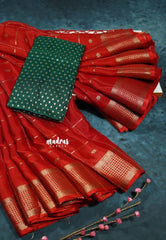 Red - Avantika - Semi Mysore silk - Ghilli Trisha saree inspired