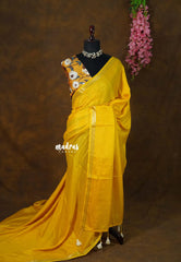 Parris Yellow - Avantika - Semi Mysore silk with Floral Blouse Combo - Perfect for Daily Wear, Office & Casual Outings
