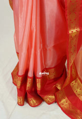 Lotus Peach - Avantika - Semi Mysore silk with Rettapetta Border - Perfect for Festival Wear