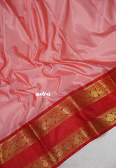 Lotus Peach - Avantika - Semi Mysore silk with Rettapetta Border - Perfect for Festival Wear