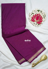 Mulberry Purple - Avantika - Semi Mysore Silk Saree with Small Mango Border - Perfect for Regular Wear | Office Wear