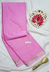 Lilac Pink - Avantika - Semi Mysore Silk Saree with Small Mango Border - Perfect for Regular Wear | Office Wear